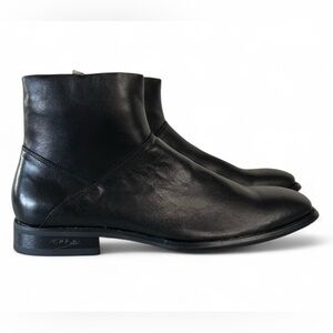 Etto Ballini Men’s Zip-Up Leather Boots – (Size 12, Black Nappa) | Brand New